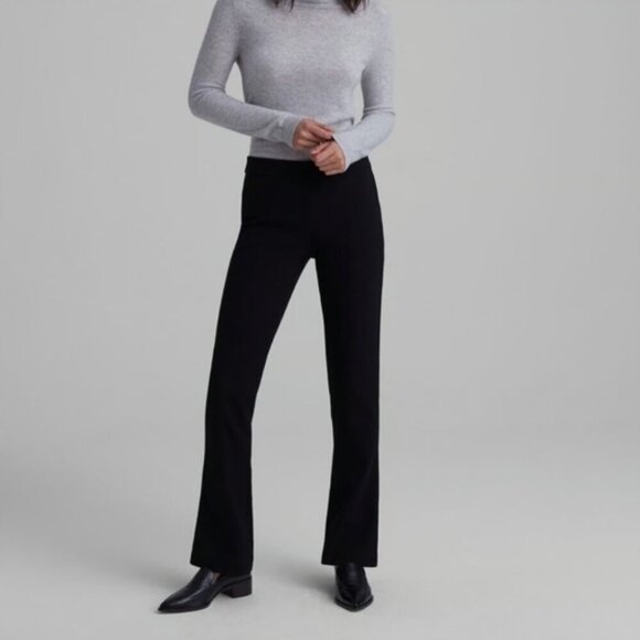 Club Monaco Pants - Club Monaco Black Cotton Flare Wide Leg Trousers 4